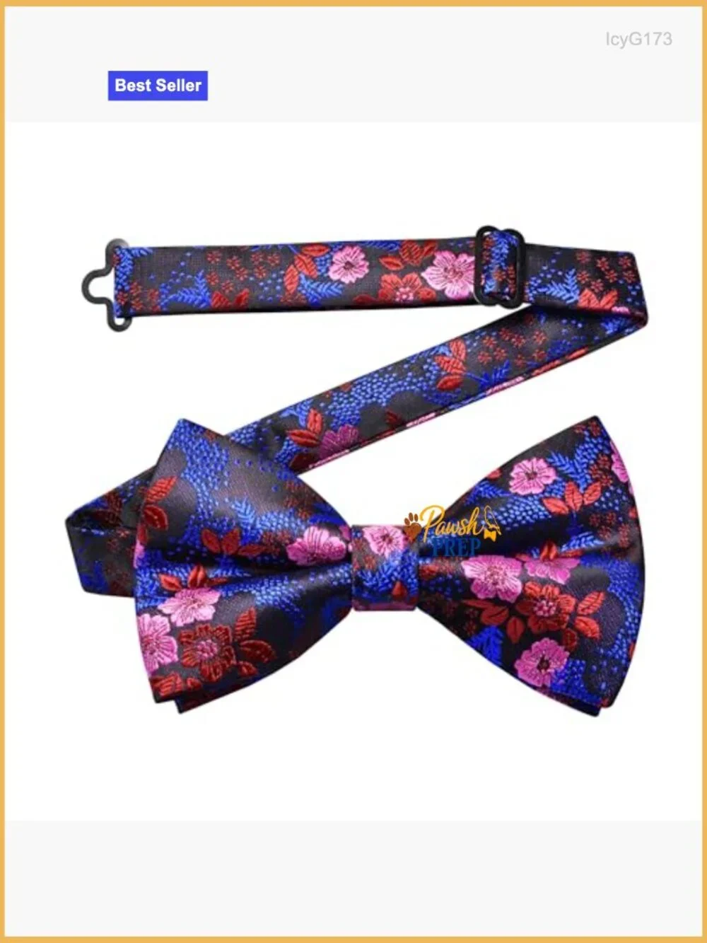 Men's Silk Blend Floral Bow Tie Set with Pocket Square & Cufflinks